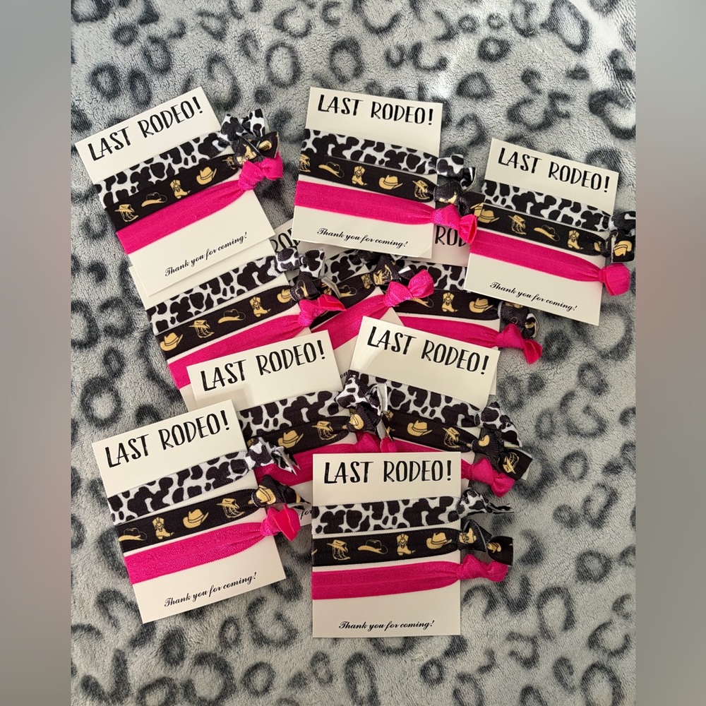 Last Rodeo Bachelorette Party Favors | Cowgirl Hair Ties Set of 10